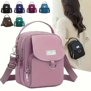Unisex Lightweight Crossbody Shoulder Bag - Adjustable Strap, Multi-Pocket Small, Zipper Closure, Durable Easy-Clean, Casual Sporty Black, for Teenagers, Everyday Use