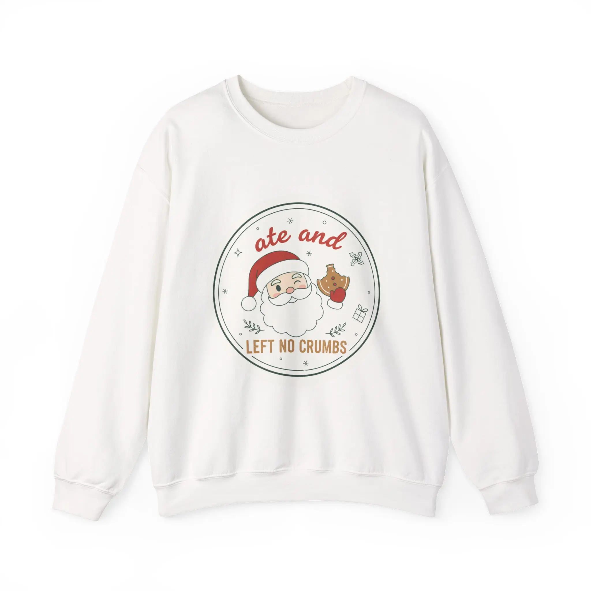 Santa Cookie Illustration Sweatshirt | Ate and Left No Crumbs Christmas