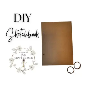 Craft Corner DIY Sketchbook for Artists - Practical Travel Size with 50 Pages, 2 Brass Clasps, and 2 Cover Pieces