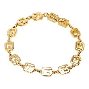 Pre-owned Givenchy Brass Small Leather Goods G Logo Bracelet