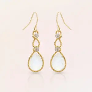 Moonstone Hourglass Drop Earrings