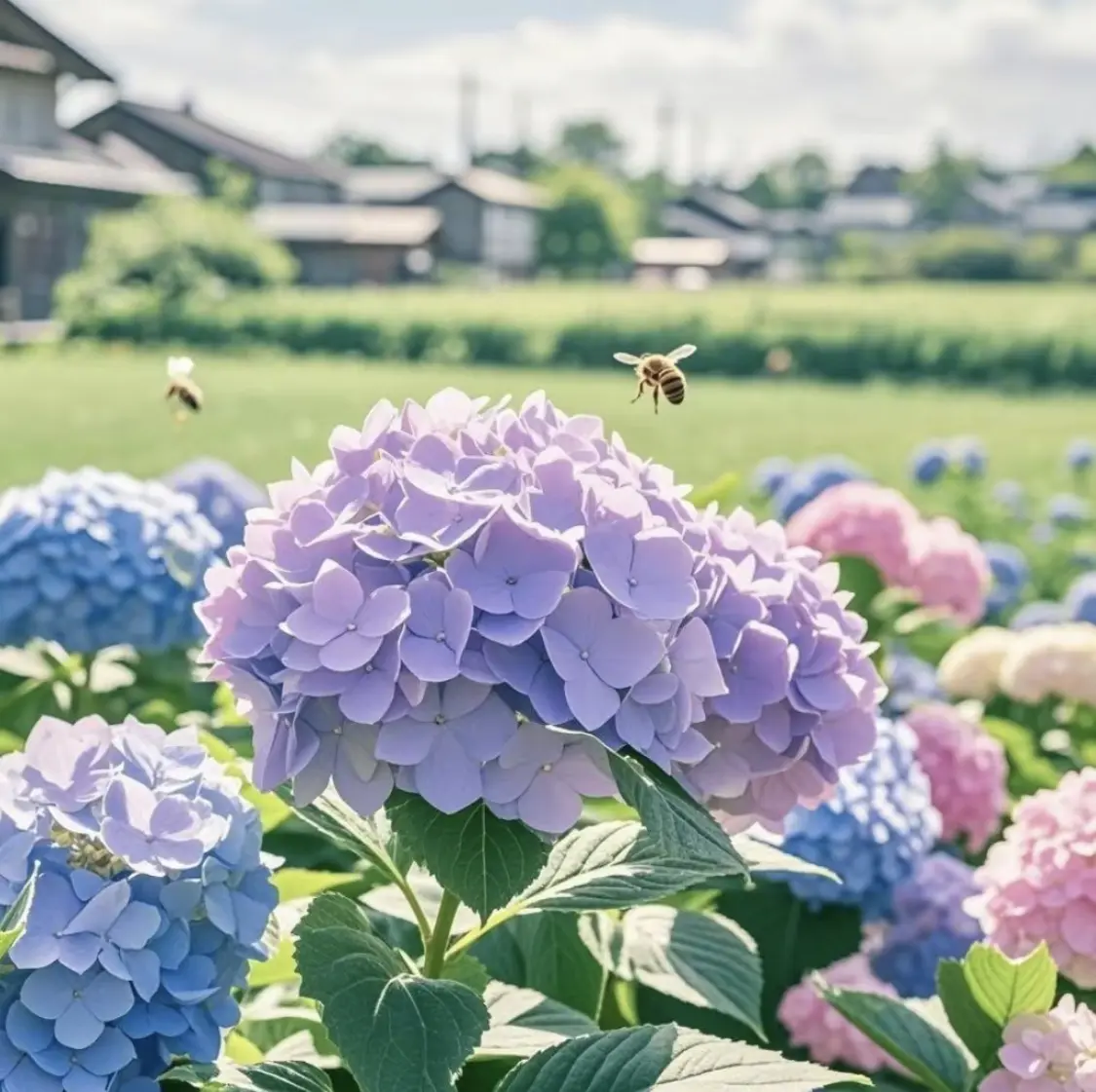 30pcs Colorful Vibrant Blue, Pink, Purple Hydrangea Plant Pack - Hardy Decorative Perennial Flowers for Garden Decor