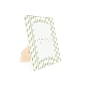 The Cabana Stripe Vertical Picture Frame - Riviera Green