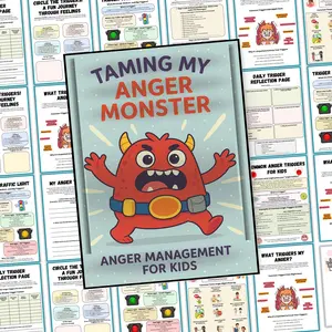 Anger Management Workbook, Anger Response Plan Chart, Anger Guide, Self-Regulation and Mindfulness Skills Workbooks, Anger Control Activities, Fill Blank Journal