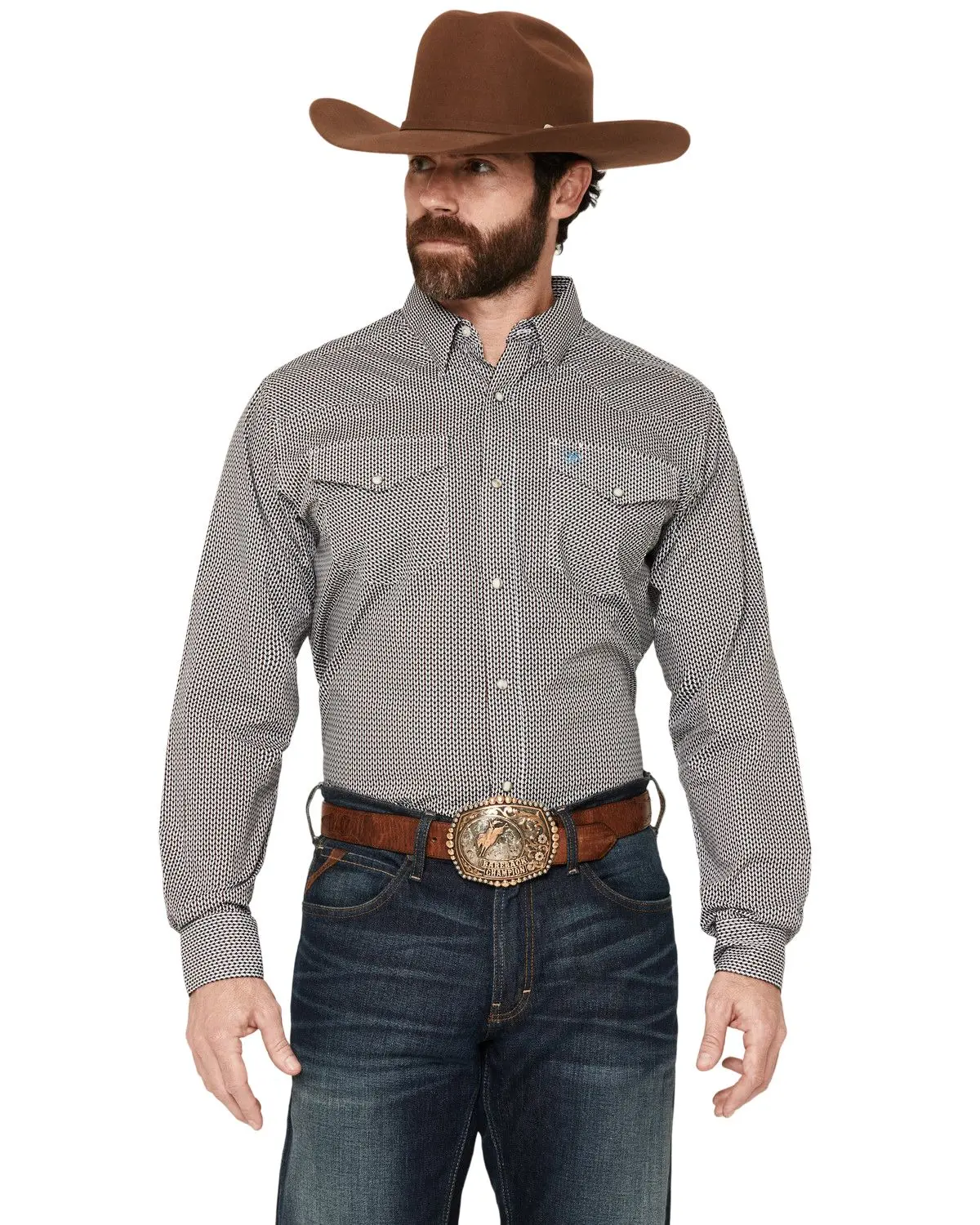 Ariat Men's Men'S Chas Geo Print Long Sleeve Snap Western Shirt - 10079510