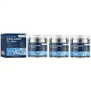 [3-Pack] Collagen Anti-Aging and Anti-Wrinkle Cream for Men, Men's Facial Moisturizer, Fine Line-Reducing Firming and Lifting Lotion, Firming Hyaluronic Acid Moisturizer Luxury