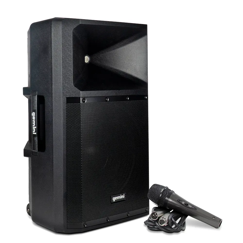 Gemini GSP-2200: 15-Inch 2-Way Active Bluetooth PA Speaker - 2200 Watts of Power, TWS Linking, Built-In Mixer, USB/SD/FM Media Player, Perfect for Events, Parties, and Performances
