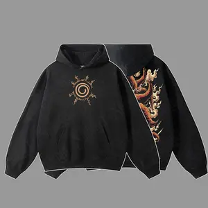 [Shibuya] Kurama Nine Tailed Fox Naruto Shippuden Anime Vintage Wash Tees Unisex Acid T-shirt or Hoodie Heavyweight Cotton OEKO-TEX Certified Low-Impact Dyes Classic Fit Streetwear