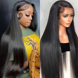 [28In Only For $88]13x4 Bone Straight 100% Remy Human Hair Wigs 13x6 Hd Lace Frontal Wig Human Hair Straight 360 transparent Lace Human Hair Wig For Black Women 180% Pre Plucked Hairline Natural Black