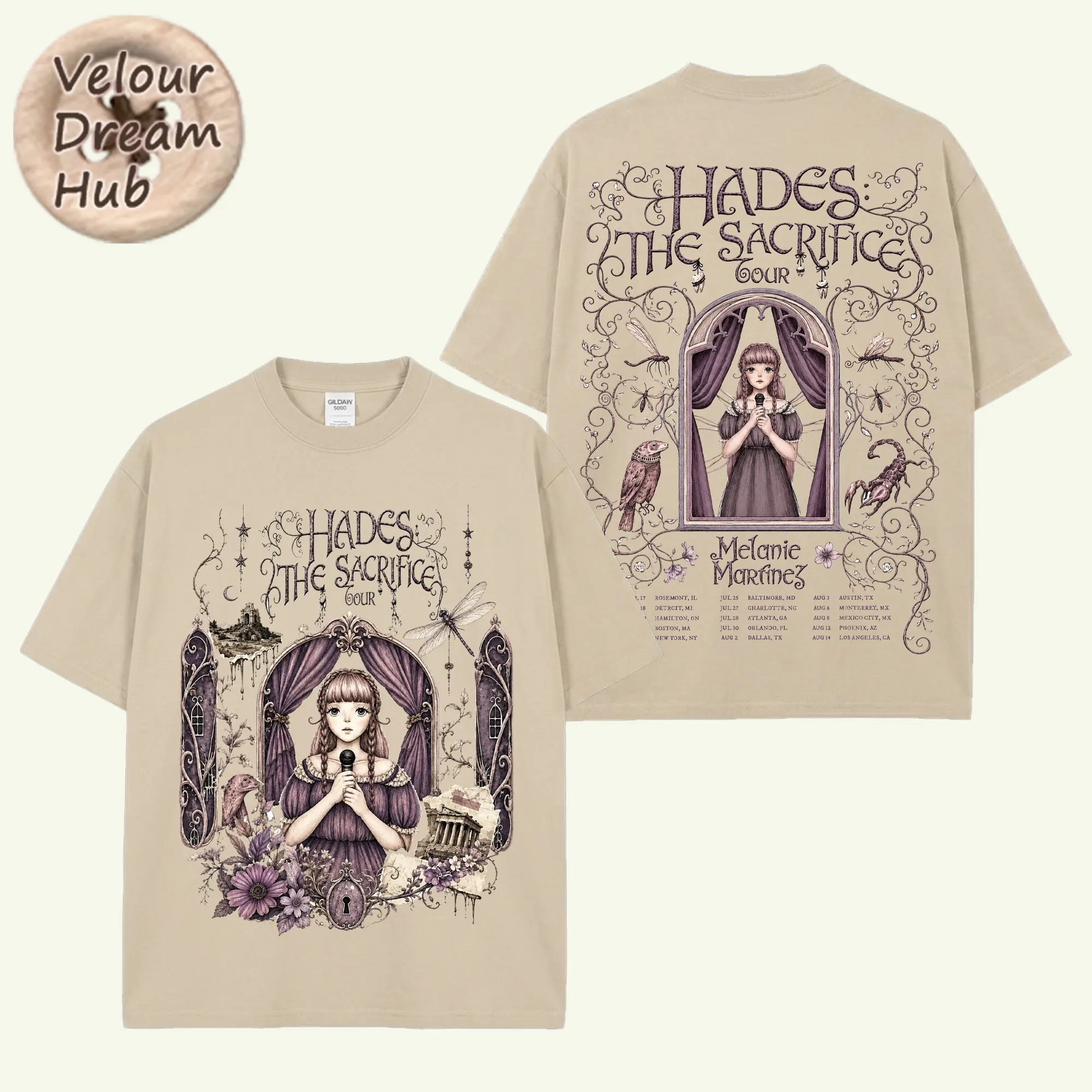 Melanie Martinez - HADES: The Sacrifice Tour 2026 T-Shirt V3 - Hades Album Premium Cotton Music Alternative Pop Music Graphic Tee Retro Oversized Graphic Shirt Gift for Fan Concert Tour Merch