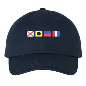 Personalized Nautical Flags Dad Hat with Names, Custom Semaphore Flags Cap, Nautical Gift Idea Unique Sailing Maritime Flag Gift for Men Dad Father's Day Gift Ideas