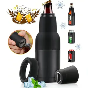 Beer Cold Cup, Bottle Cooler, Beer Bottle and can Insulation Sleeve, Three-In-One Thin can Insulation Sleeve, Which Has The Functions of Bottle Beer Insulation, Bottle Opener and Drinking Accessories.