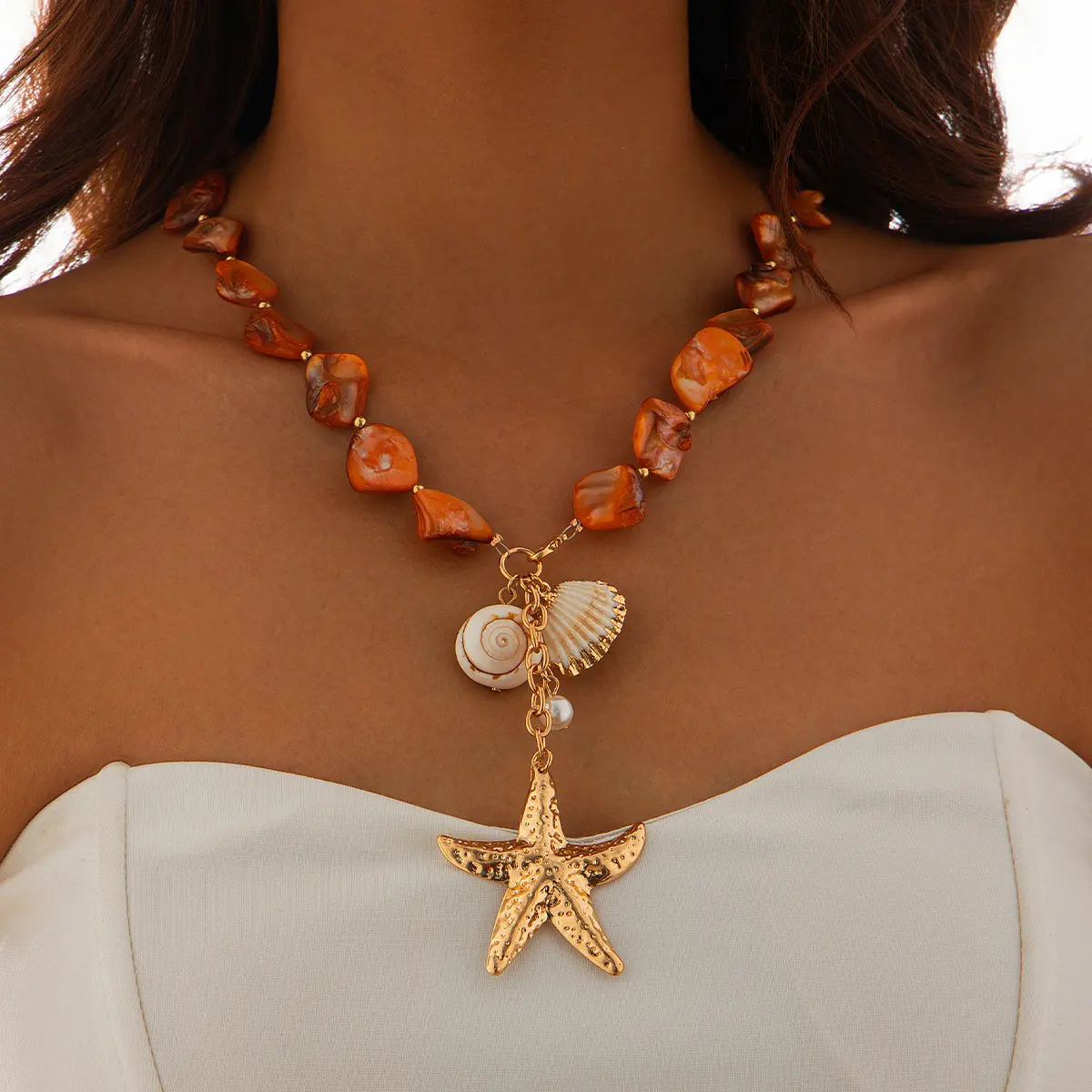 01 Necklace Orange 6495
