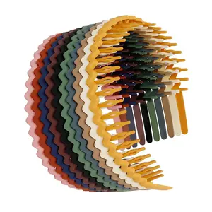 8/10/15 pcs Non Slip Plastic Headbands with Teeth Comb Wavy Hair Hoop Skinny Hair Bands for Home, Outdoor, Sports and Yoga Beauty & Personal Care