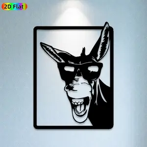 1pc Cool Donkey with Sunglasses Metal Wall Art,Cool Donkey Statue Mural, Ideal Gift for New Year, Easter, Animal Decor Enthusiasts, Weather-Resistant Metal Wall Decor Wall Sculptures, Perfect for Living Room Wall & Garden Fence, Unique Home Decor