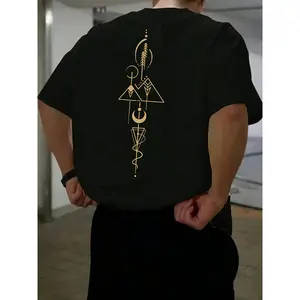 Men's Printed Short Sleeve T-Shirt – Loose Fit Casual Crew Neck, Lightweight & Breathable, Stylish Streetwear Tee Ideal for Outdoor & Daily Wear