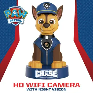 PAW Patrol Movable Chase Camera EPWB1402 1080p HD Wifi Indoor Security Camera Monitor with Two-Way Audio, Night Vision, Remote App Connected Cloud Storage, Phone & Plug Feature