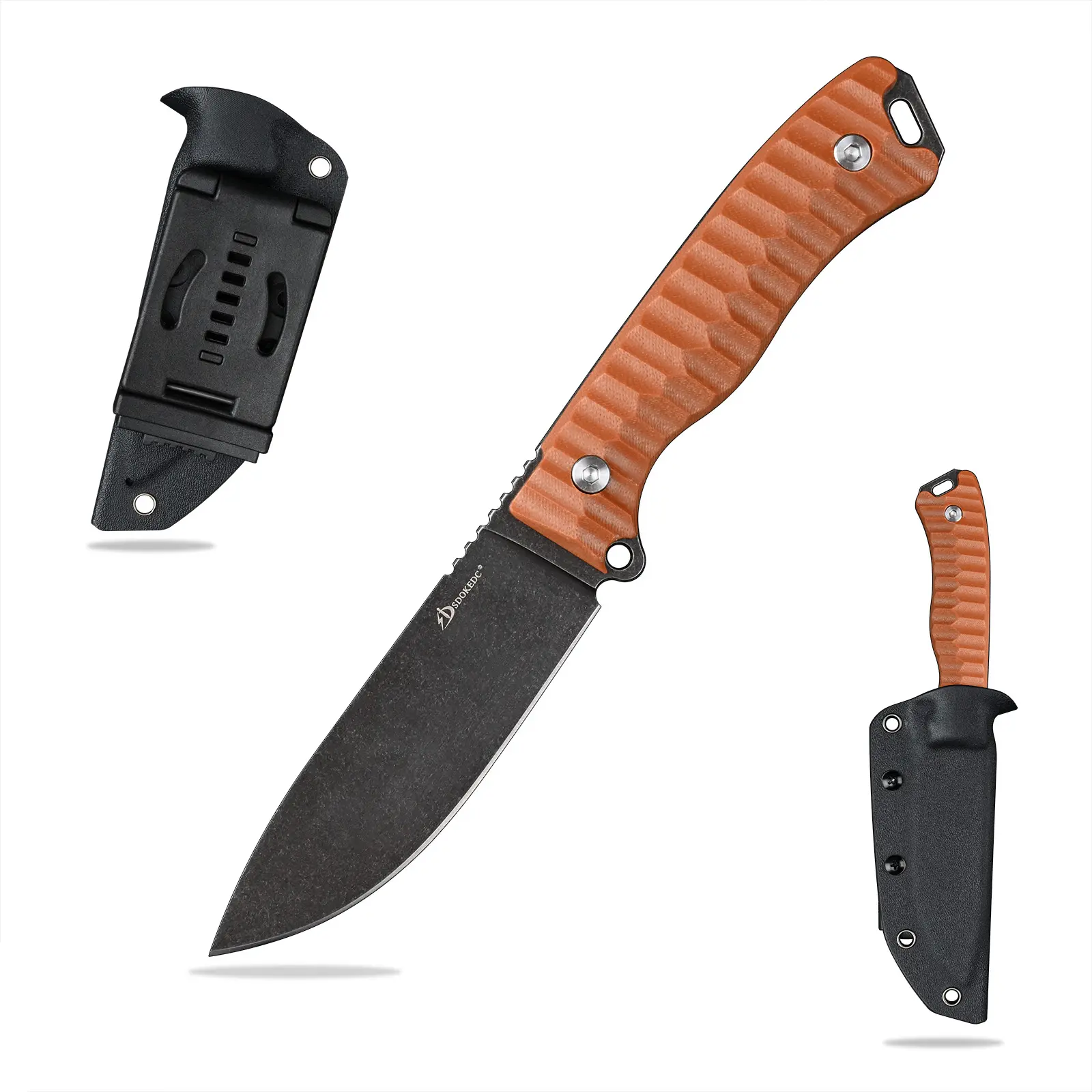 SDOKEDC Tactical Fixed Blade Knife - 14C28N High Carbon Stainless Steel Blade, Kydex Sheath, 192g Men's EDC Durable Outdoor Tool, Outdoor Survival Gear for Camping Fishing, Bushcraft/Emergency Survival Equipment