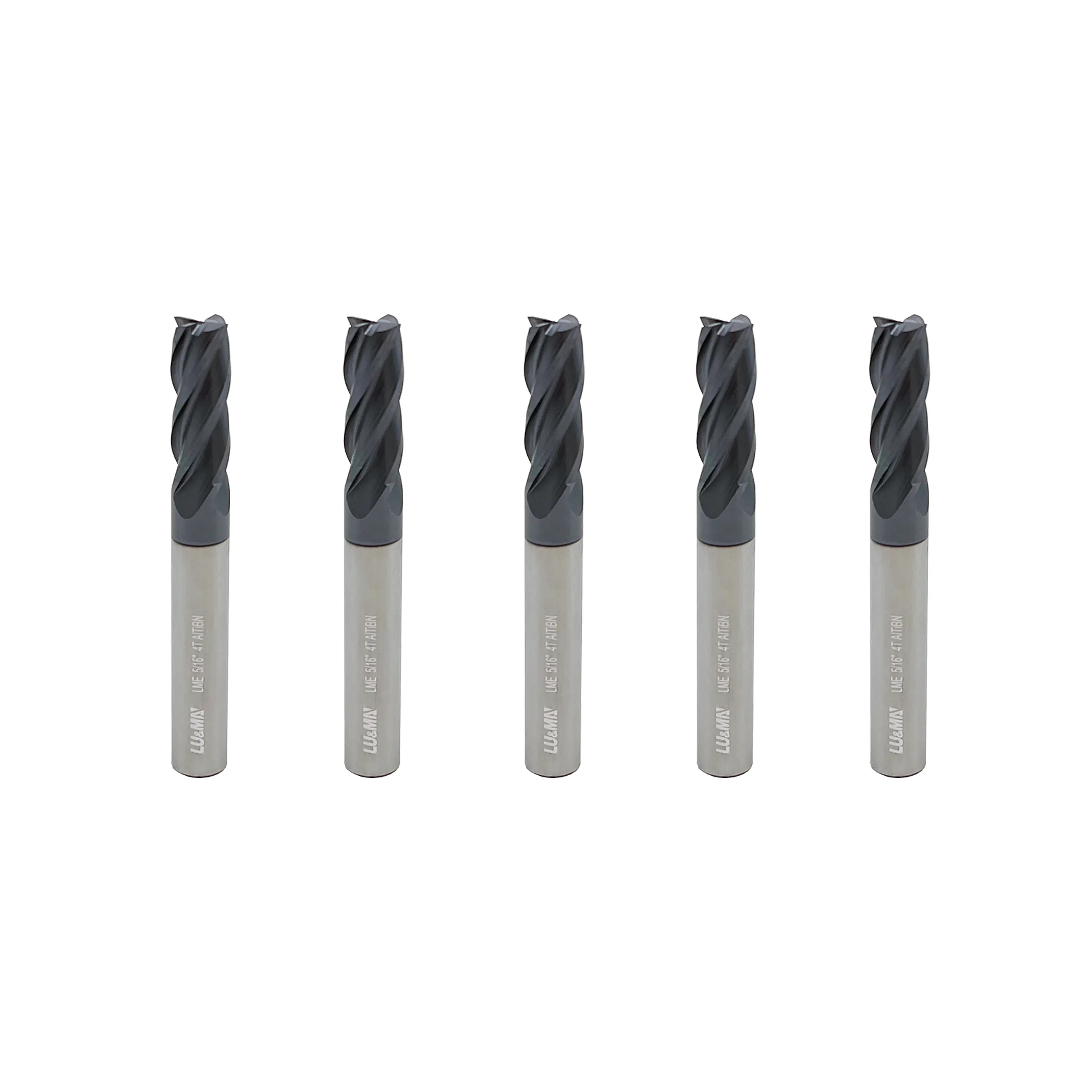 LU&MN Carbide Square End Mill - 4 Flute, 5/16"-4T, Set for Milling Alloy Steels, Hardened Steel, Metal & More, Includes 5 Pieces Drill Bits Cnc Machine Tool Industrial Industrial