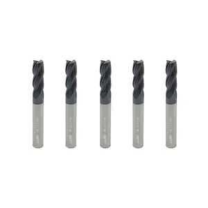 LU&MN Carbide Square End Mill - 4 Flute, 5/16"-4T, Set for Milling Alloy Steels, Hardened Steel, Metal & More, Includes 5 Pieces Drill Bits Cnc Machine Tool Industrial Industrial