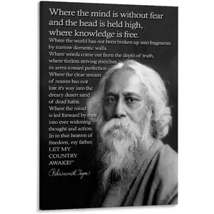 Philosopher Rabindranath Tagore Quotes Poster (2) Canvas Print Wall Art Decoration Living Room Office Bedroom Aesthetic 20x30inch(50x75cm) Frame-style