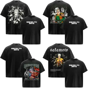 Taro Sakamoto - Sakamoto Days Anime Manga Acid Washed 230GSM Heavyweight Cotton T Shirt Collection - Size S to 3XL - Unisex Vintage Streetwear Oversized Crewneck Merch - Gift for Anime Fans