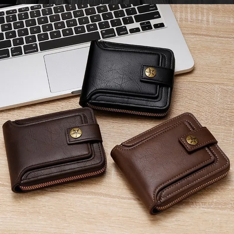 Men's Minimalist Leather Wallet - Ultra Slim Bifold with RFID Blocking Technology, Multiple Card Slots & ID Window, Compact Front Pocket Wallet for Daily Use, Travel, and Secure Document Carrying