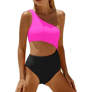 Women's One Piece Bathing Suit One Shoulder Swimsuit Cutout Swimwear Monokini