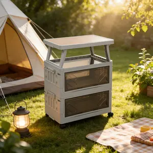 Foldable Car Trunk Organizer Box – Heavy-Duty Outdoor Storage Bin with Lid & Handles, Large Capacity for Camping, Picnic & Travel  （）