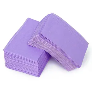 Nail Tips Art Table Towels Mat 50PCS Waterproof Nail Tips Art Paper Disposable 3 Ply Nail Tips Art Waterproof Disposable Pad Foldable Nail Tips Art Table Cushion for Salon (Purple)