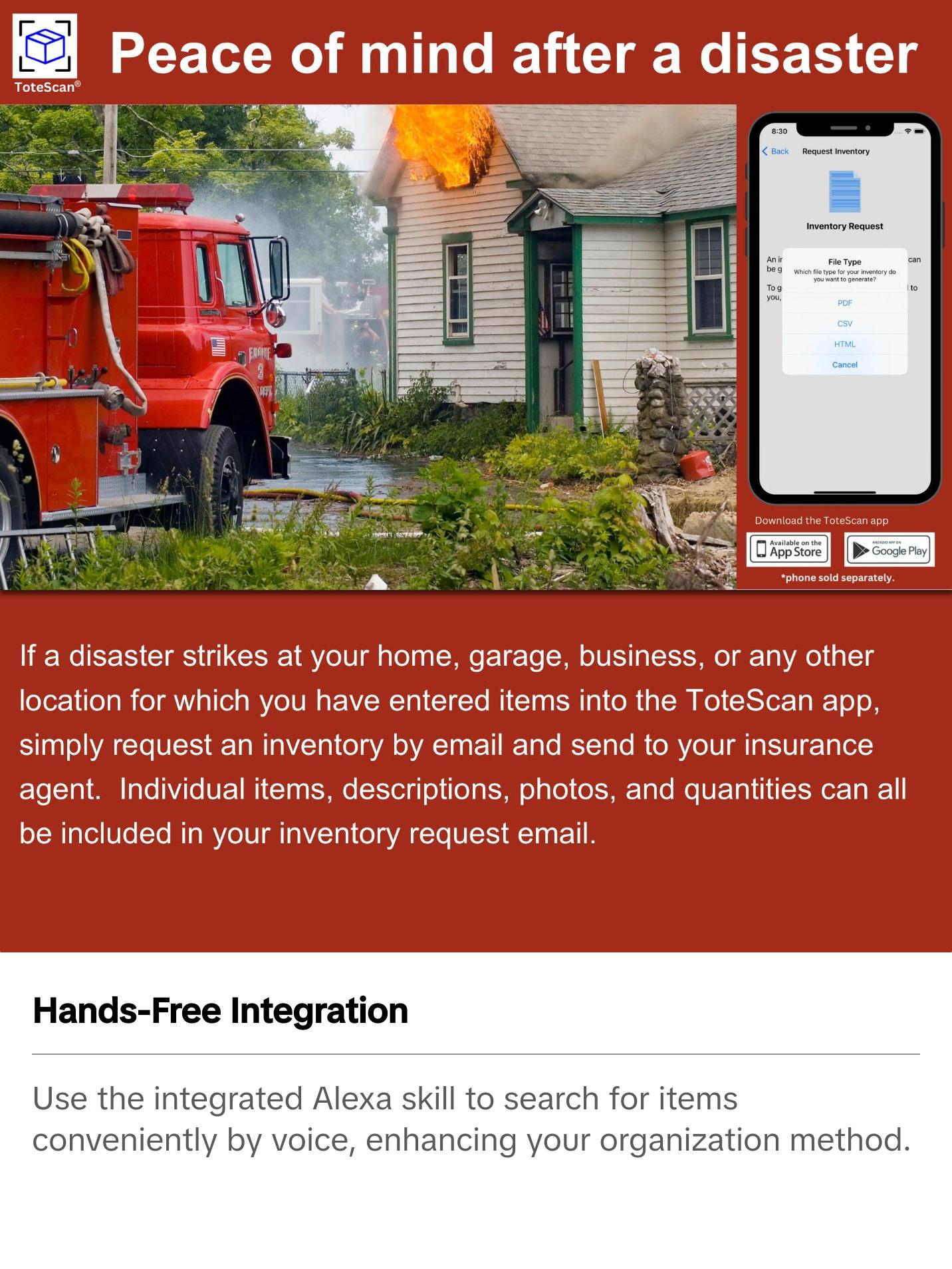 ToteScan HD Color (Heavy Duty) Intelligent QR Labels for Organization/Moving/Storage (45 Unique Labels, 2.5"x3")