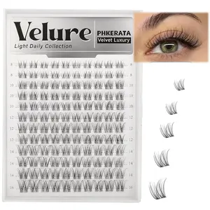 Natural Cluster False Eyelashes, Fine C Curl, 8-16mm Lightweight Soft Transparent Strips, 120 Pieces, Elegant Makeup Effect
