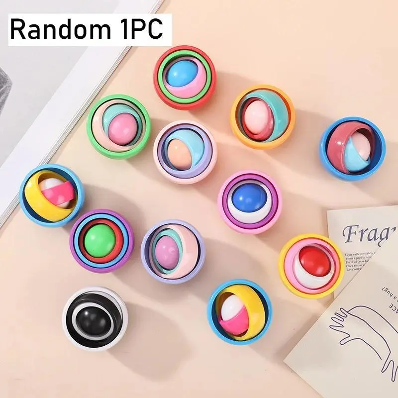 3D Rotation Ball Fidget Gyro Sensory Toys Hand Fidget Spinner Gyroscope Toys for 5 To 10 ADHD Autism Stress Relief Toy