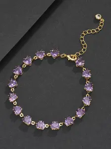 1pc 6mm Heart-Shaped Hip-Hop, Adjustable Tail Link, heart charm bracelet, Unisex Jewelry Accessory, Copper Chain, Metal Plated Gold Setting