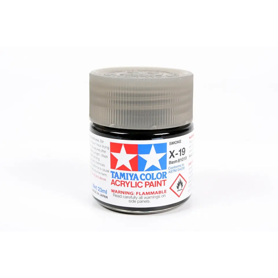 Tamiya ACRYLIC X-19 SMOKE - 23ML BOTTLE