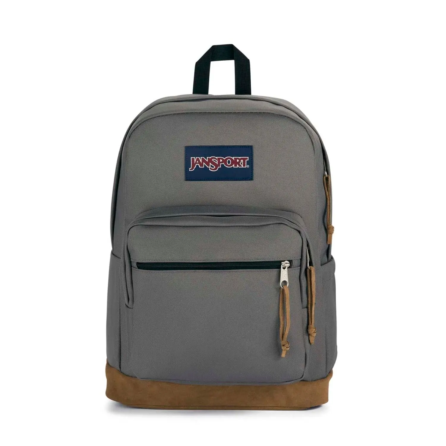 JanSport Big Student Backpack, Classic Suede Bottom, Letter Patch, Large Capacity, 15-Inch Laptop Compartment, Side Water Bottle Pocket for College Use