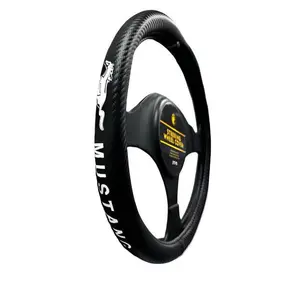 Generic Microfiber Steering Wheel Cover, Anti-Slip PU Leather, Universal Fit for Cars, Trucks, SUVs, ALL Makes with Logo (For Mustang)!!