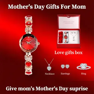 CLV MU KIAI Women’s Festival Gift Elegant Ladies’ Jewelry Butterfly Bracelet Watch with Romantic Love Gift Box Limited Time Buy 1 Get 3 Free Necklace Earrings Ring Flash Sale 60% Off Ends Tomorrow Jewelry