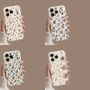 iPhone 11, 12, 13, 14, 15, 16, 17 Pro Max & 17 Air. Aesthetic phone case with green leaf and floral patterns inspired by spring and summer. Transparent design with made of soft and slim TPU for shockproof protection Galaxy S21, S22, S23, S24 Plus, Ultra