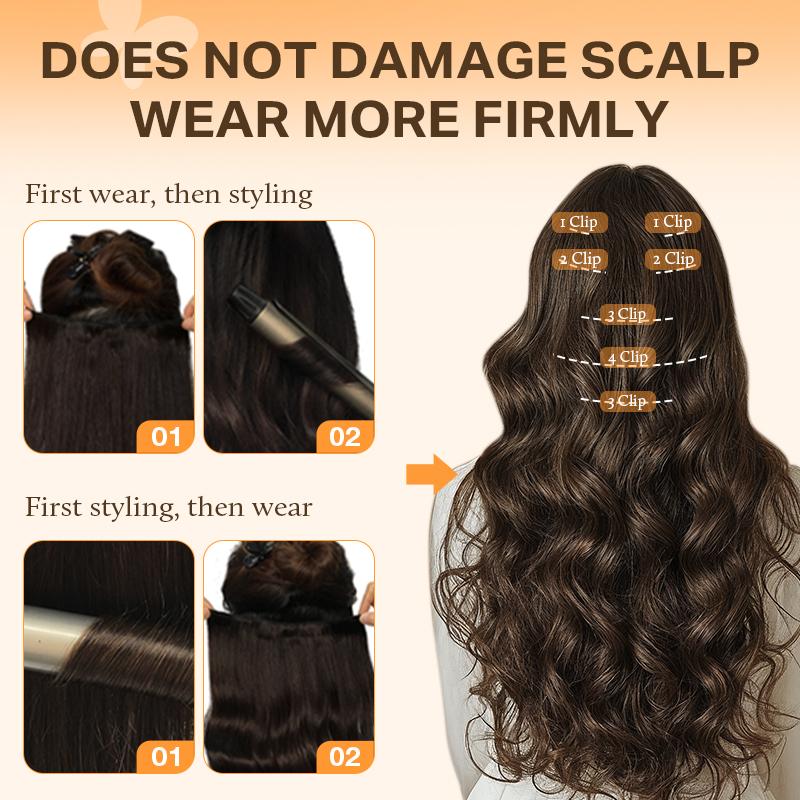 Doores Seamless Clip In Hair Extensions Remy Human Hair Extensions 7 Pcs Beginner Friendly Natural Straight