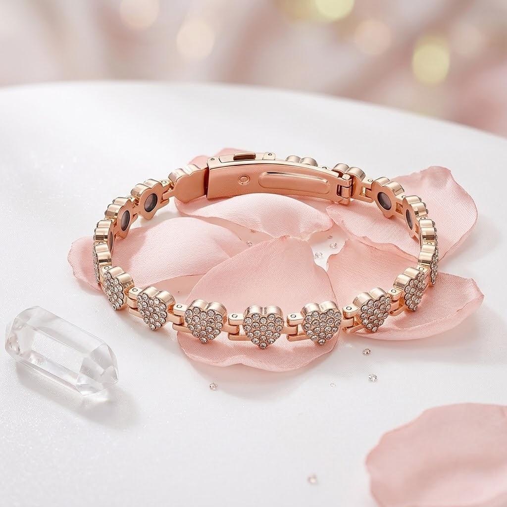 Pure Copper Magnetic Bracelet for Women Adjustable Copper Bracelet with Strong Magnets & CZ Charm Sparkling Jewelry Gift