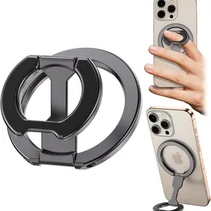 Magsafe Dual-Sided Magnetic Ring Holder Stand, Detachable Phone Ring Stand, Adjustable Stand, Compatible with iPhone Series, Car Mount Available