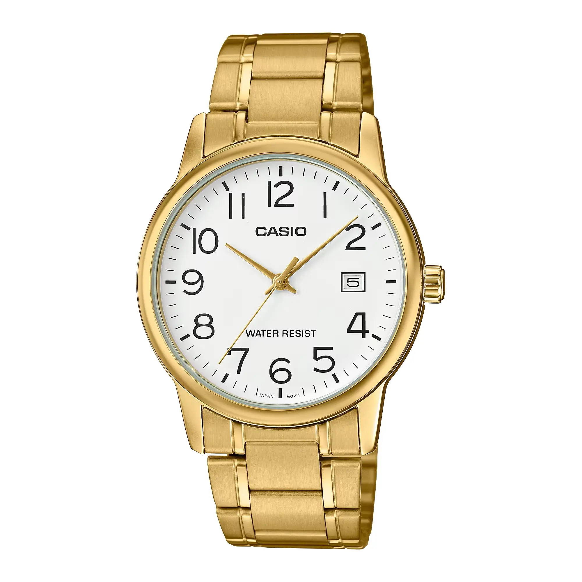 Casio Men’s Gold Stainless Steel Watch with White Dial - MTP-V002G-7B2UDF