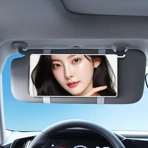 Car Sun Visor Mirror, Cosmetic Makeup Mirrors with Strap, HD Cars Interior Cosmetic Mirror, Car Accessories for Women Universal Sun Visor Mirrors for Trucks, Cars, SUVs