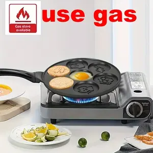 7-Hole Pancake Pan Non-Stick, Animal Pancake Maker, Mini Pancake Mold, Flat Pan, Easy Cleanup, Durable Design, Perfect for Kids & Adults