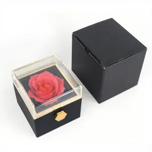 Jewelry Box for Women, Rotating Rose Design - 360° Display | Gift for Valentine's Day, Birthday, Anniversary | Keepsake Organizer & Home Decor