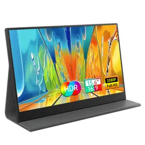 New-portable monitor 15.6 "1080p FHD with cover case for travel, USB-C HDMI, ultra-slim external second monitor for PC laptop phone ps5 Xbox