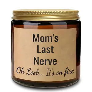 Mom's Last Nerve Scented Candle, 1 Count Lavender Scented Candle, Creative Holiday Gift, Home Decor Supplies, Vanity Decor Accessories, Freshener, Aroma