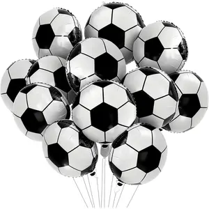 Large Soccer Balloons Set 12PCS 18inch Soccer Foil Balloons for Sports, Graduation, Birthday,Shower Party Decorations