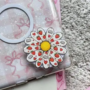 Book Lover Flower Magsafe Phone Grip,  Mangetic Popsocket, E Reader Grip Kindle Accessories, Girly Phone Holder